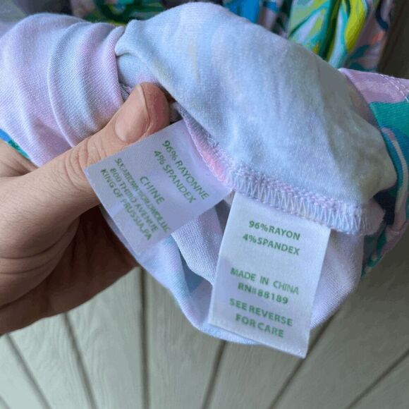 Lilly Pulitzer Calla Off-Shoulder Romper Mermaid in the Shade XS NWOT - Picture 7 of 7